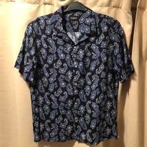 Kooples Paisley Short Sleeve Button Down